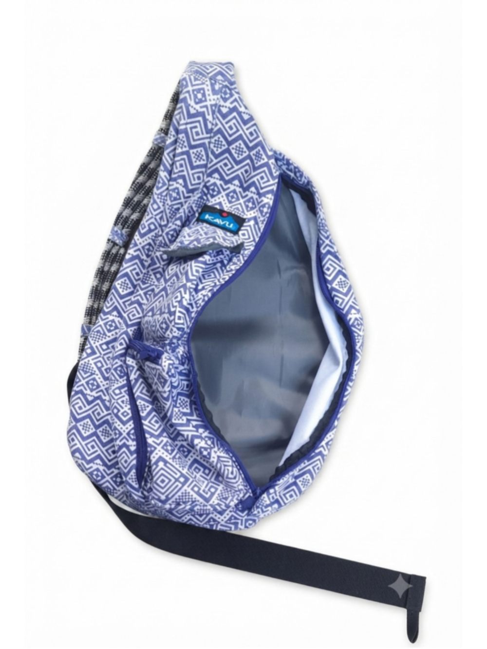 KAVU Rope Sling Crossbody Bag -"Purple Quilt" hiking backpack - Picture 3 of 5
